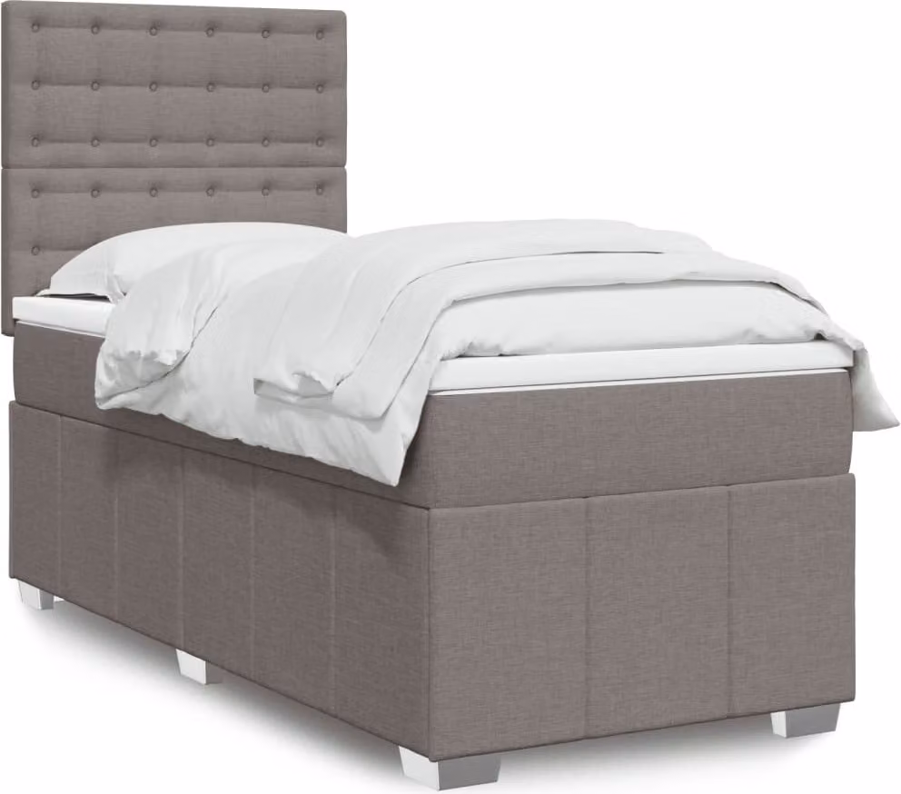 Maison Exclusive - Letto boxspring con materasso Taupe 100x200 cm Tessuto