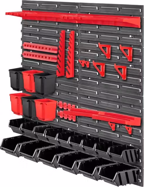Pannello portautensili da parete KADAX per officina multicolore L 78 cm x H 78 cm con 45 contenitori in plastica