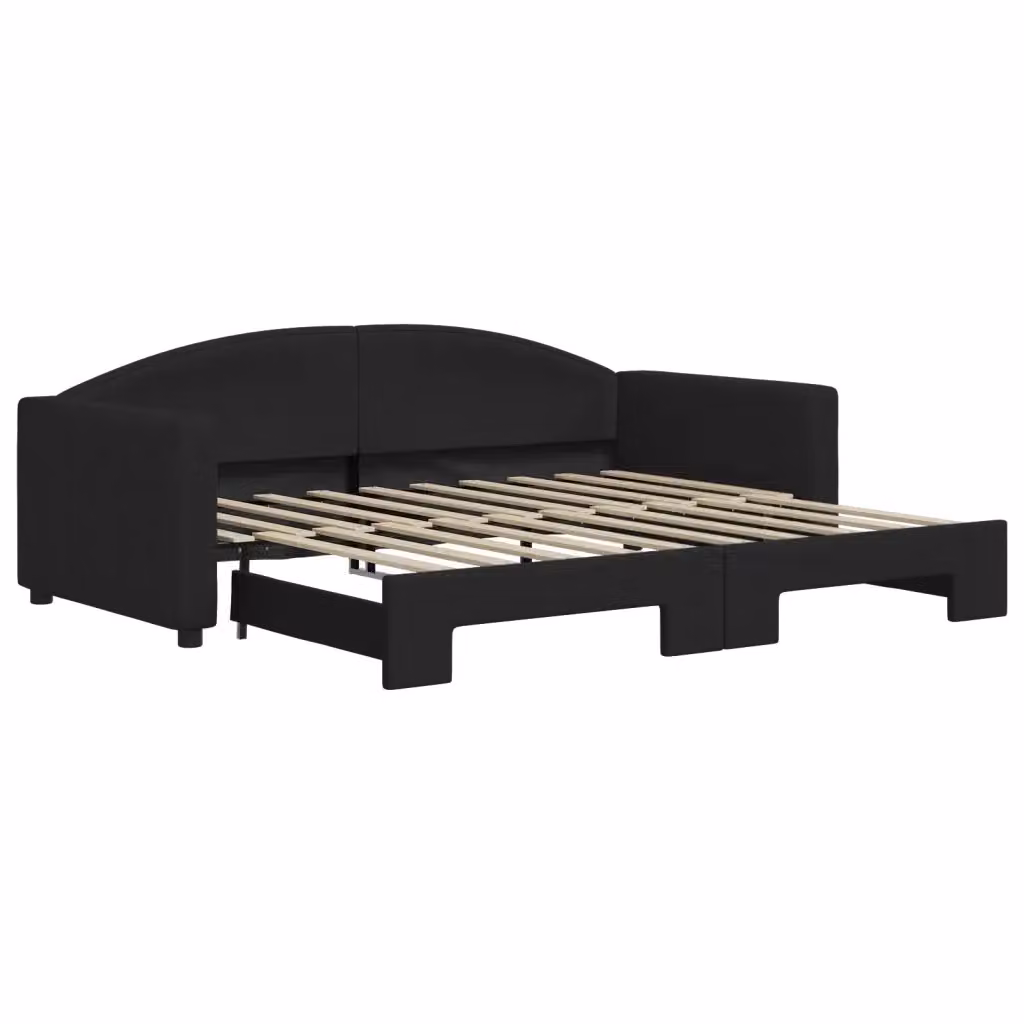 Divano Letto Moderno vidaXL con Letto Estraibile in Tessuto Nero per Soggiorno e Camera da Letto – 2
