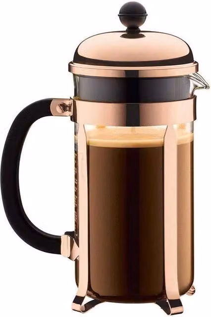 Caffettiera a stantuffo Bodum in rame color bronzo con capacità 10 L
