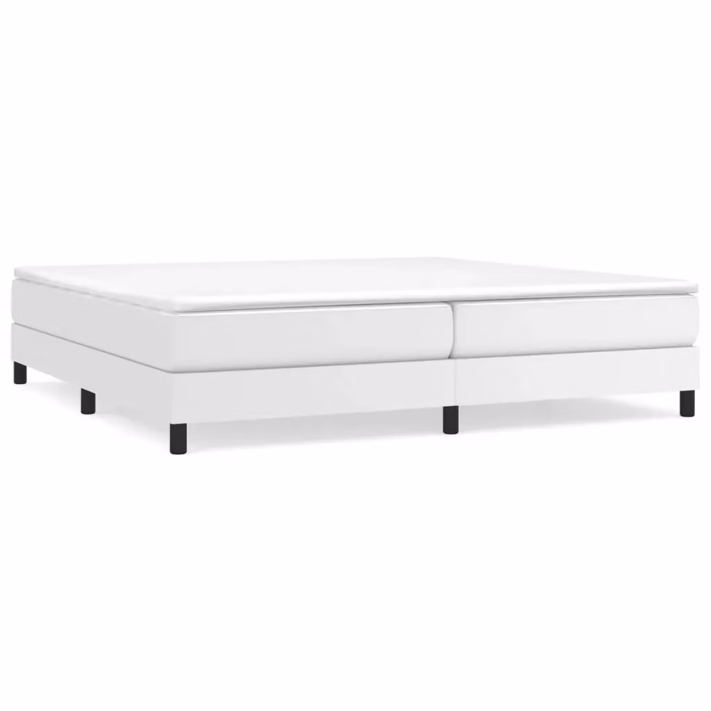 Letto con Giroletto a Molle e Materasso Ibrido vidaXL in Similpelle Bianco L 200 cm x P 200 cm x H 25 cm – 2