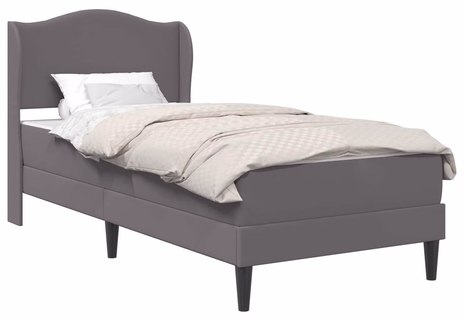 Struttura del letto con testiera Grigio 100 x 200 cm Pelle finta