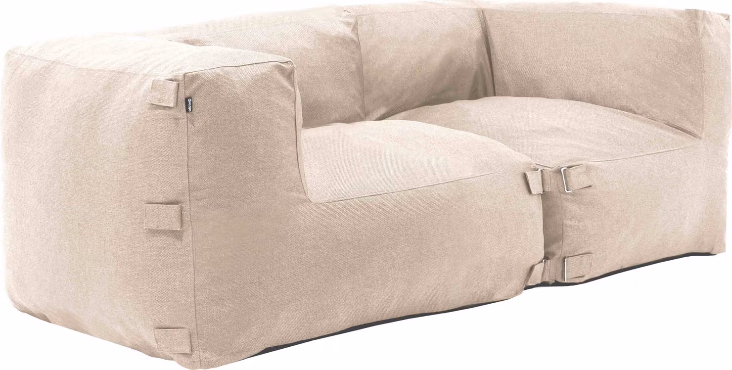 Salotto da giardino modulabile con 2 poltrone angolari beige - Oviala Mixi