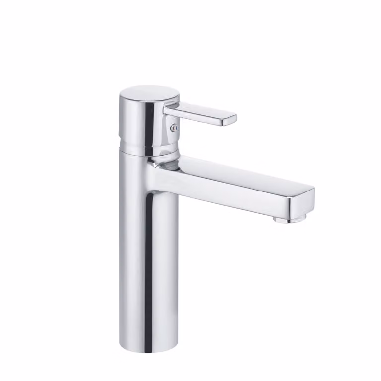 KLUDI ZENTA Mitigeur monocommandé pour lavabo, hauteur de bec 120mm, sans garniture d'écoulement, chrome, 382650575, 382650575