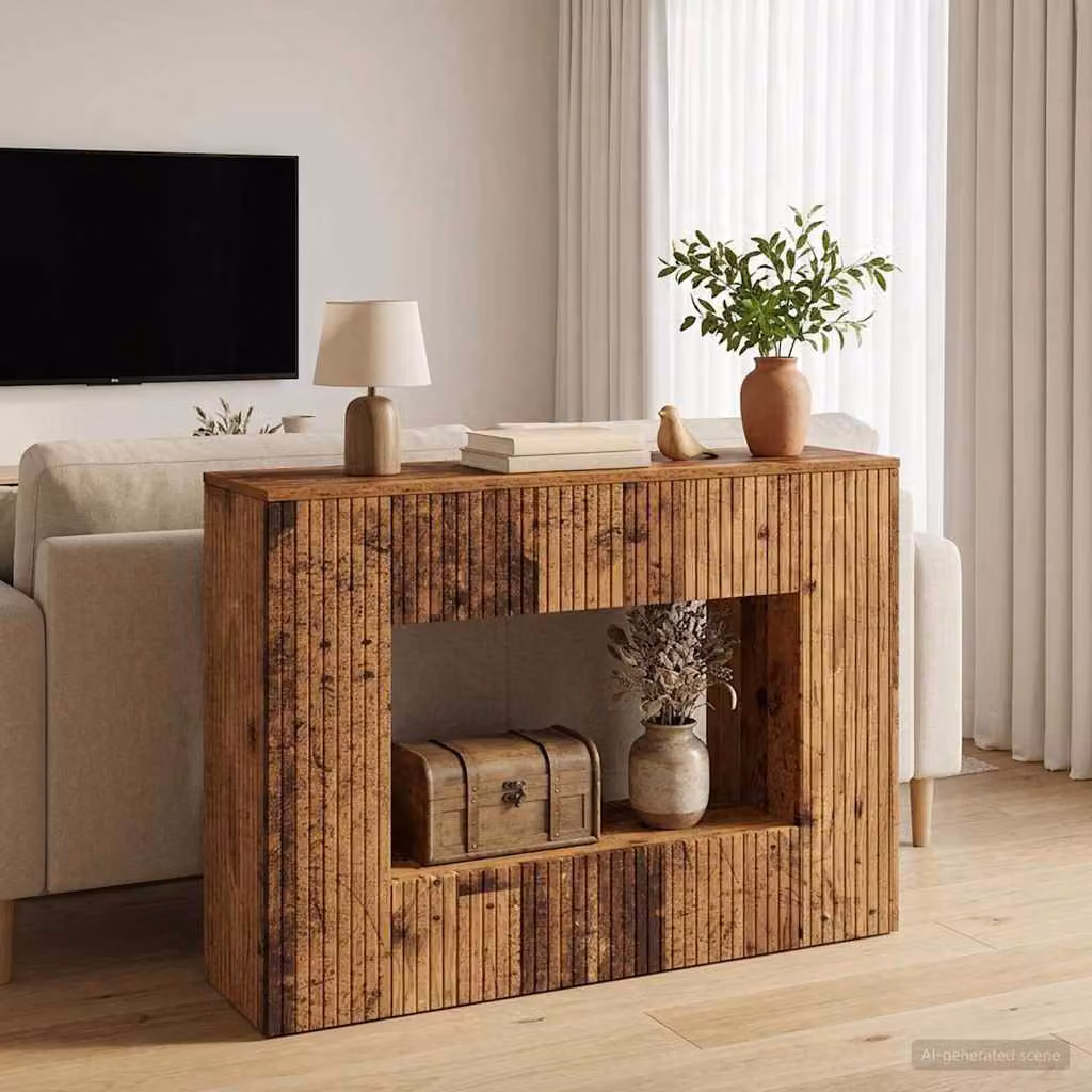 vidaXL Tavolo consolle moderno in legno marrone L/P/H: 101 x 29 x 74 cm