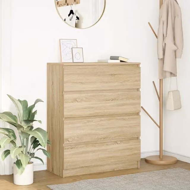 Credenza vidaXL in Legno Rovere, Design Minimalista per Sala da Pranza, L 80 x P 35 x H 99 cm