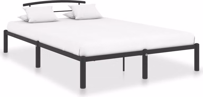 The Living Store Struttura letto in metallo nero 160x200 cm