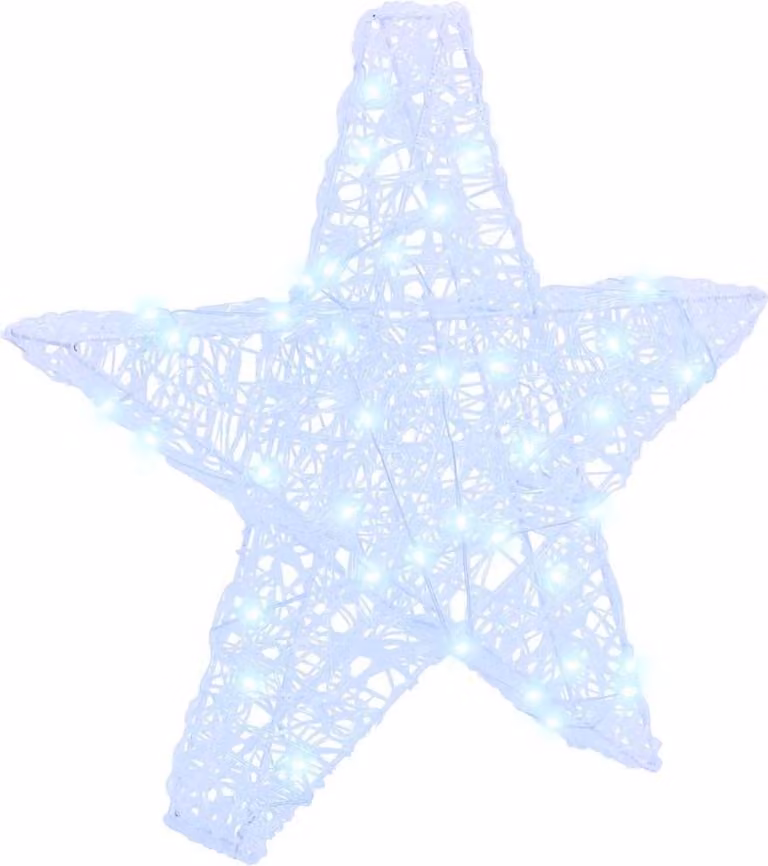 Stella 3D con 50 LED Bianco freddo 55 x 53.5 x 10 cm Acrilico