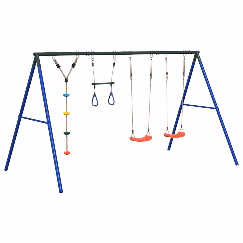 Set Gioco da Esterno con Altalene e Trapezio vidaXL Multicolore H: 185 cm, L: 341 cm, P: 185 cm – 2