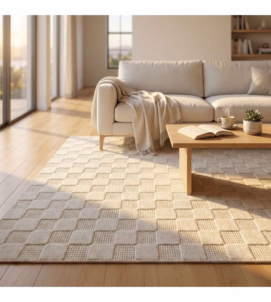 Cosma Tappeto Ambroise Rettangolare 160x230 cm Bianco in Lana Moderno