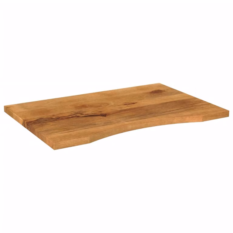 Piano Scrivania con Curva 80x50x2,5 cm Massello Grezzo di Mango