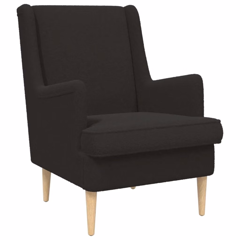 Poltrona moderna vidaXL in tessuto bouclé nero con braccioli per soggiorno e camera da letto L: 79 cm, P: 45 cm, H: 90 cm – 2