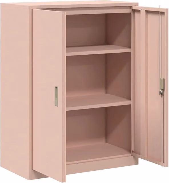 Armadio di archiviazione moderno con ante bloccabili e grande capacità ufficio 80 x 40 x 105 cm in acciaio laminato a freddo rosa 02_0054840