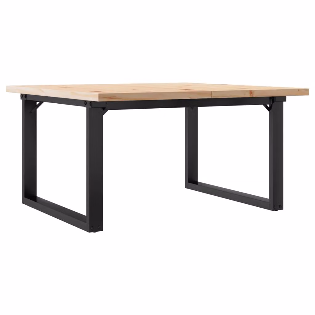 Tavolino Salotto Telaio a O 80x80x45,5cm Legno Pino e Acciaio