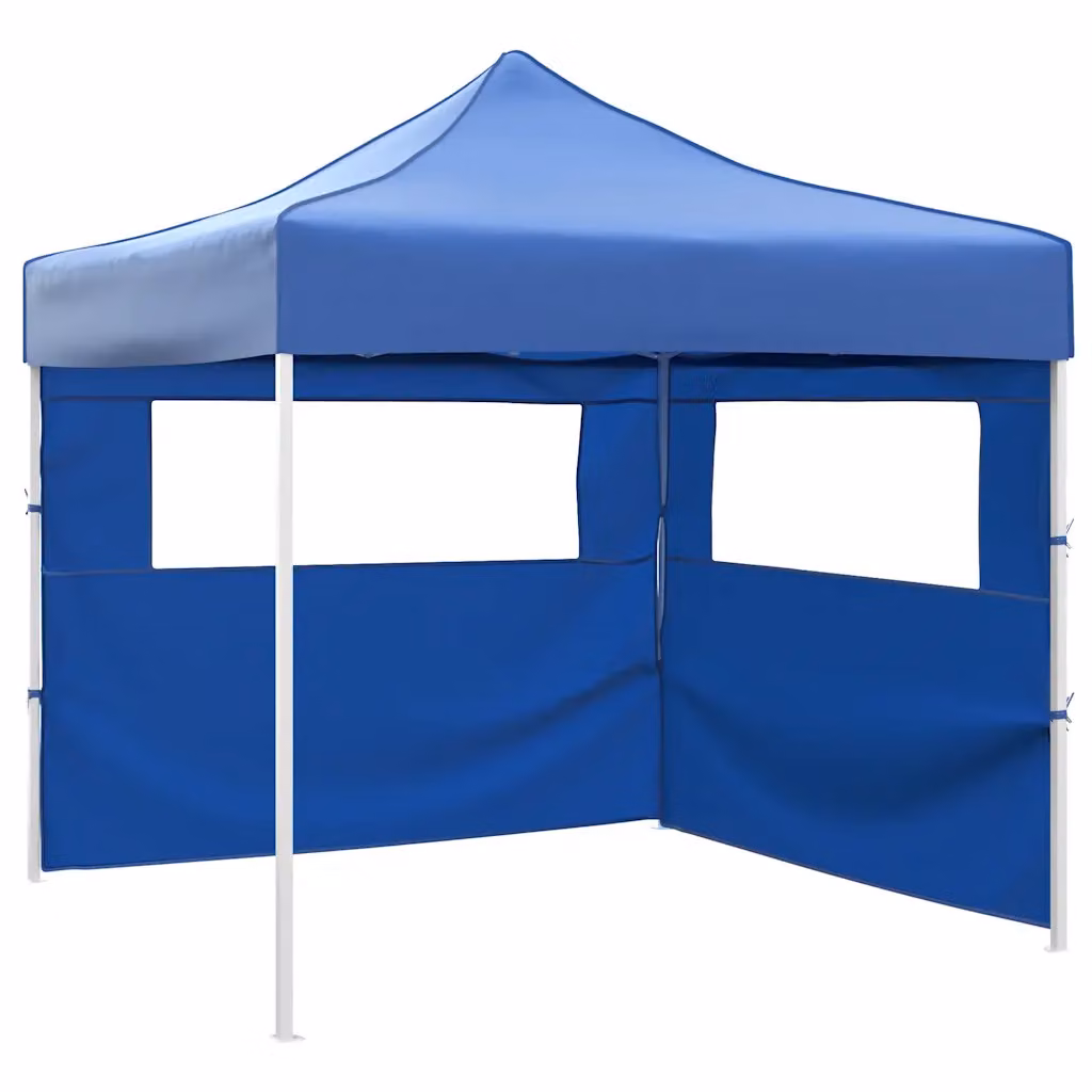 vidaXL Tenda Pieghevole con 2 Pareti Blu e Bianca L/P: 3 x 3 m