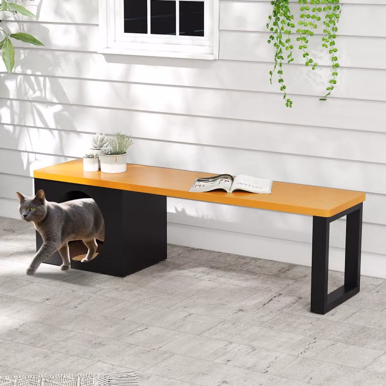 Panca da giardino in metallo - Panca da esterno - Arredo da giardino - Panca per esterni - Casetta per gatti - 150 cm - Zincata, resistente agli agenti atmosferici