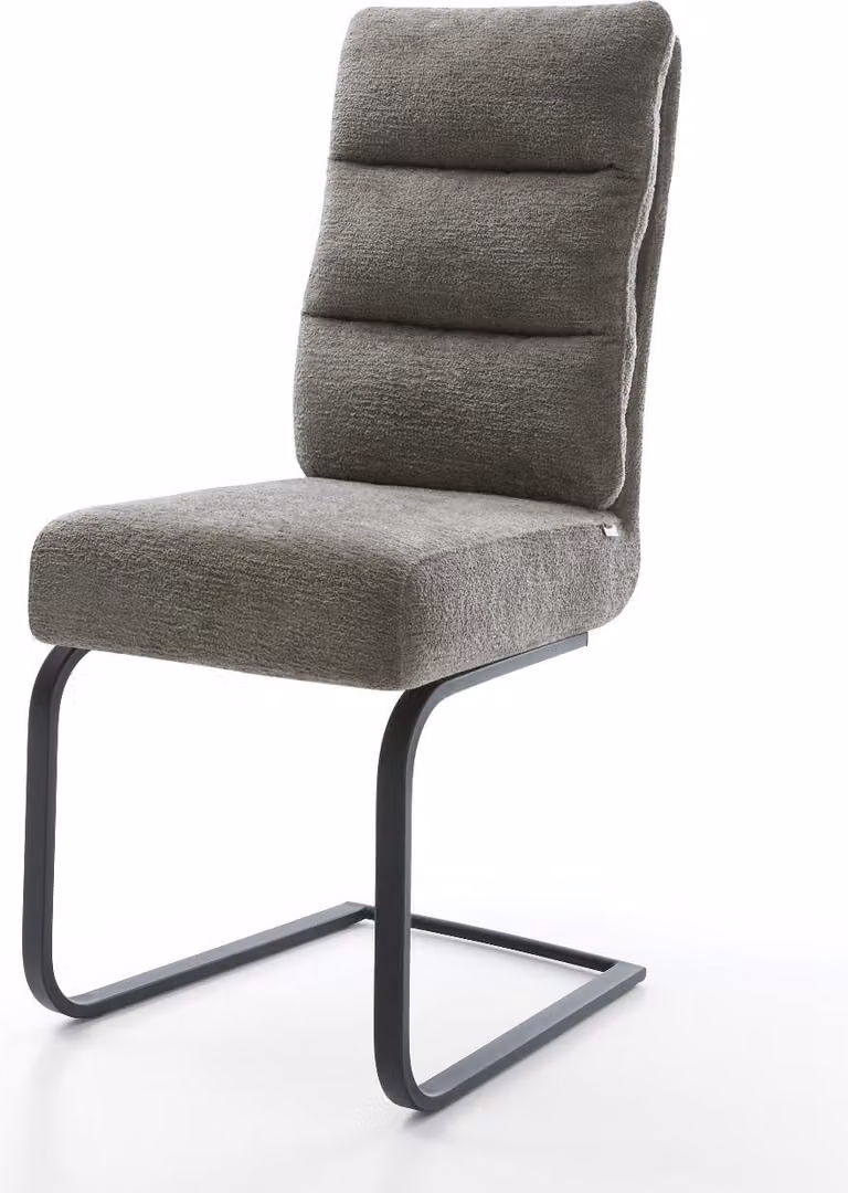 DELIFE sedia a sbalzo Pela-Flex Bouclé Soft Mud sedia a sbalzo nero piatto con anima a molle tascabili