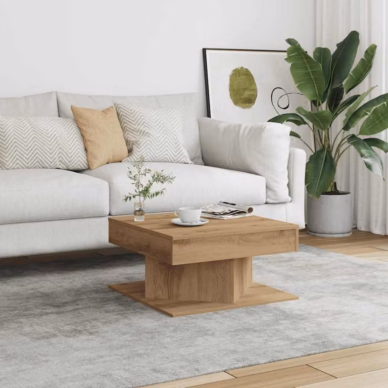 vidaXL Tavolino da salotto moderno in legno marrone L/P/H: 55 x 55 x 30 cm