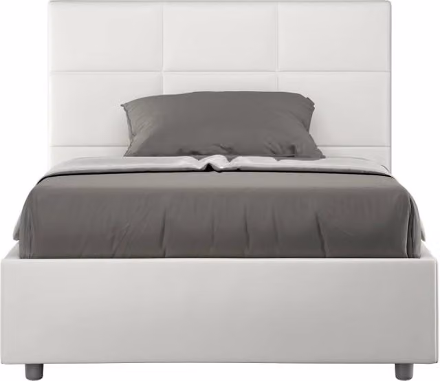 Letto 1 Piazza e Mezzo 120x200 cm con Rete Mika Bianco