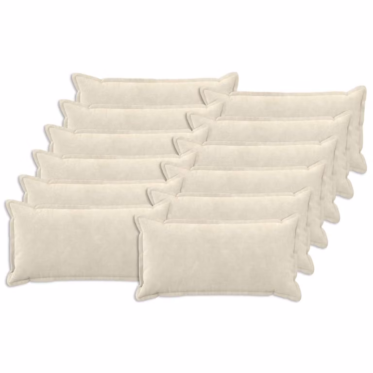 vidaXL Cuscino con cuscino HOUTEN 12 pz Crema Fleece in microfibra