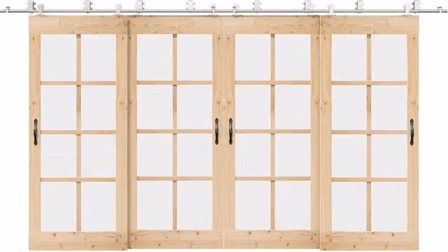 Kit Binari per Porta Scorrevole vidaXL in Acciaio Inossidabile Argento e Beige