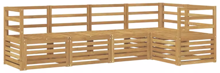Set di divani da esterno, 5 pezzi, colore bianco, dimensioni 245 x 126,5 x 73 cm