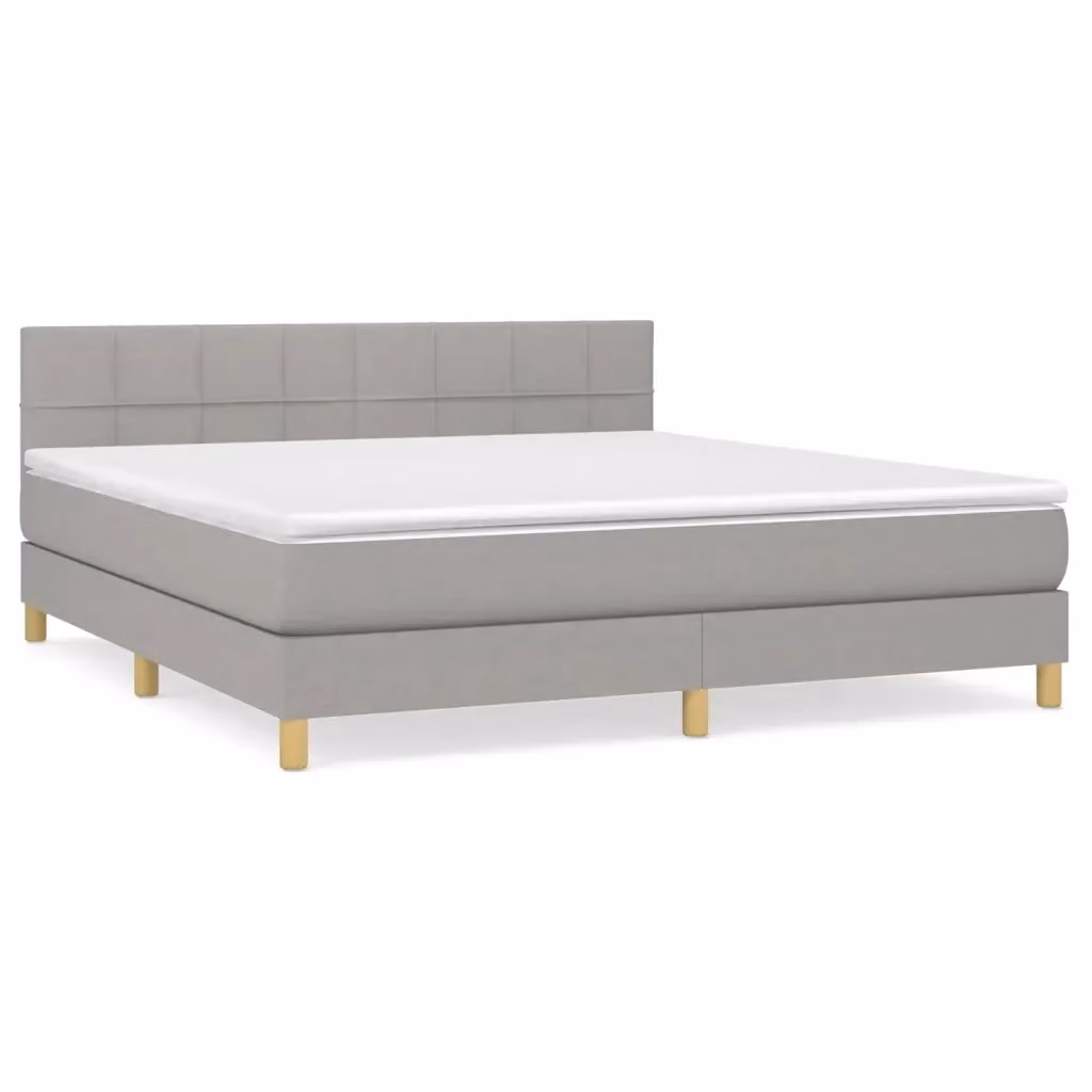 Letto Ibrido con Giroletto a Molle e Materasso vidaXL Grigio Chiaro e Bianco L/P/H: 160 x 200 x 203 cm – 2