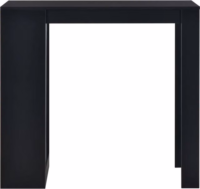 Tavolo da bar moderno rettangolare con ripiano nero e struttura in legno L: 110 cm, P: 50 cm, H: 103 cm