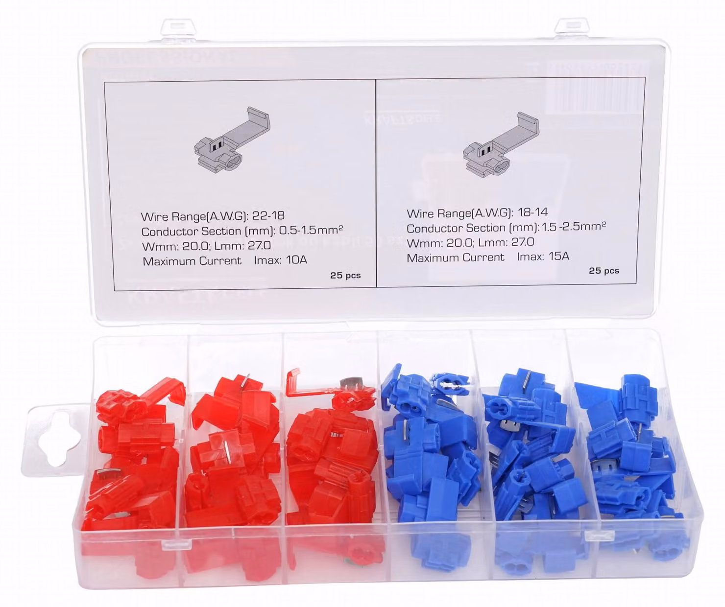 Kraft & Dele KD10481 set di connettori rapidi per cavi 50 pz
