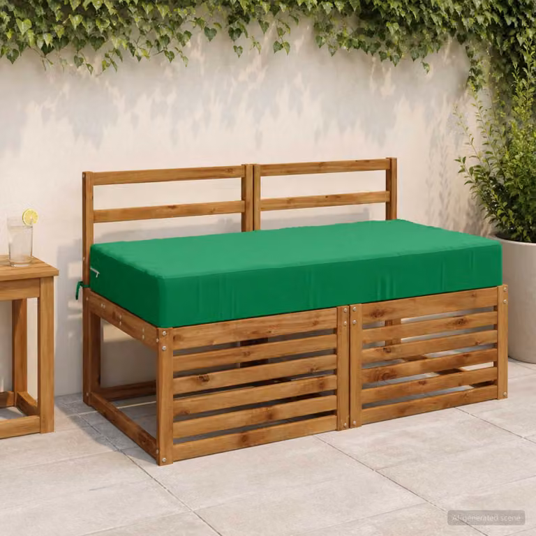 vidaXL Cuscino per la seduta SOEST Verde in Poliestere con Rivestimento Lavabile e Resistente ai Raggi UV