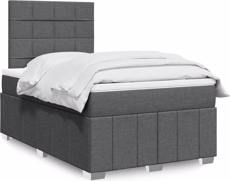 Maison Exclusive - Giroletto a Molle con Materasso Grigio Scuro 120x190cm Tessuto