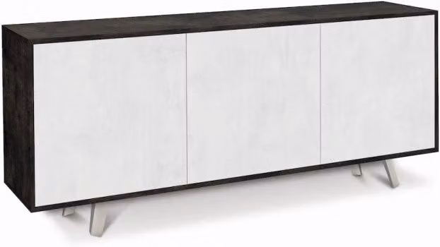 Mobile 3 Ante 177L x 41P x h74 – Finitura Nero Opaco e Bianco Opaco – Sarmog