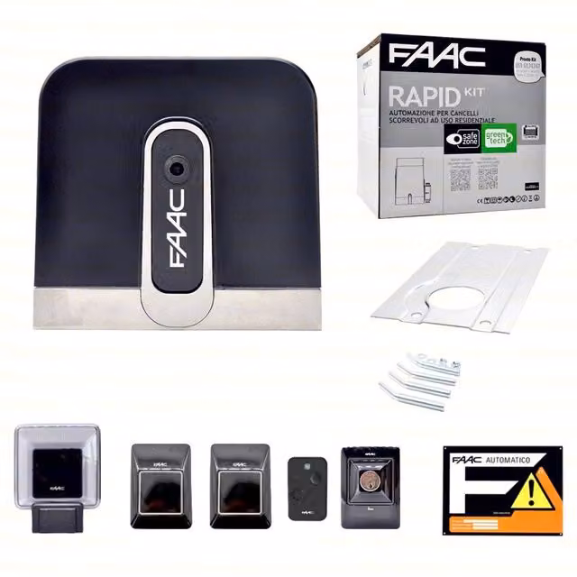 KIT AUTOMAZIONE PER CANCELLI SCORREVOLI 24V CYCLO FAAC C721 800KG AUTOMATISMI