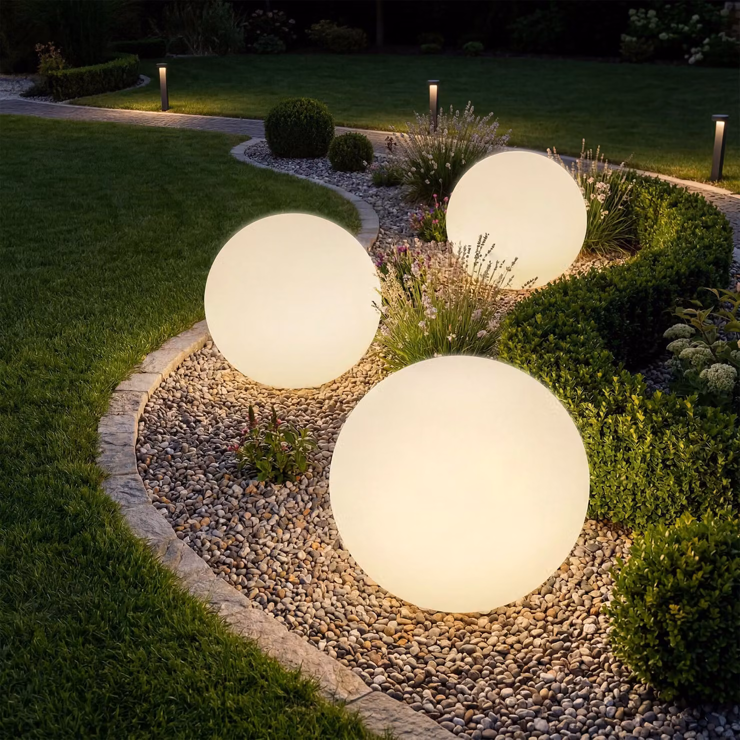 Luce a sfera LED Tectake RGB multicolore con telecomando per giardino e terrazzo, Ø 50 cm – 1