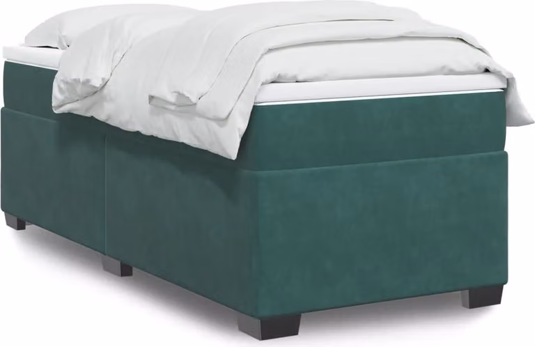 Maison Exclusive - Giroletto a Molle con Materasso Verde Scuro 100x200 cm Velluto