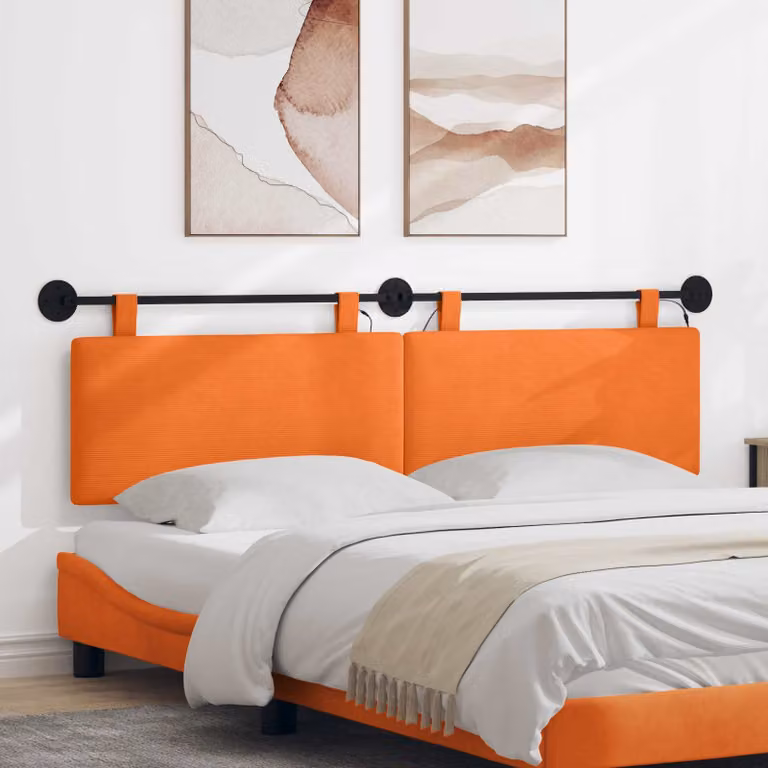 Testiera sospesa vidaXL in tessuto corda arancione con illuminazione integrata L: 170 cm, H: 55 cm, P: 7,77 cm