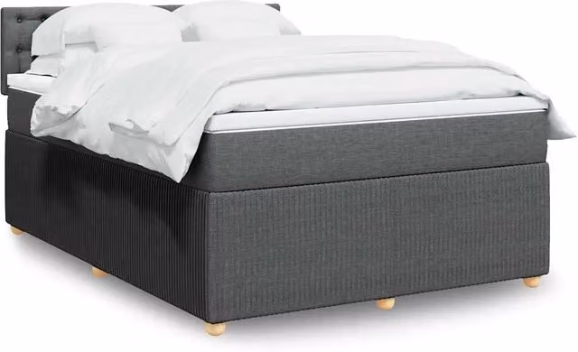 Letto Ibrido Moderno vidaXL con Materasso Grigio e Bianco, Struttura in Legno di Pino e Tessuto, con Illuminazione Sotto il Letto e Porta USB, L/P: 160 x 200 cm