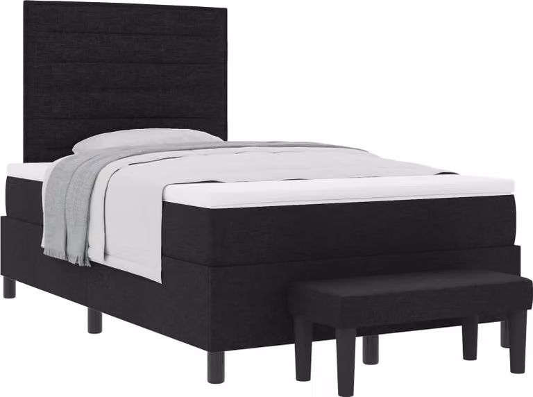 Letto a molle con testiera Nero 120 x 200 cm Tessuto