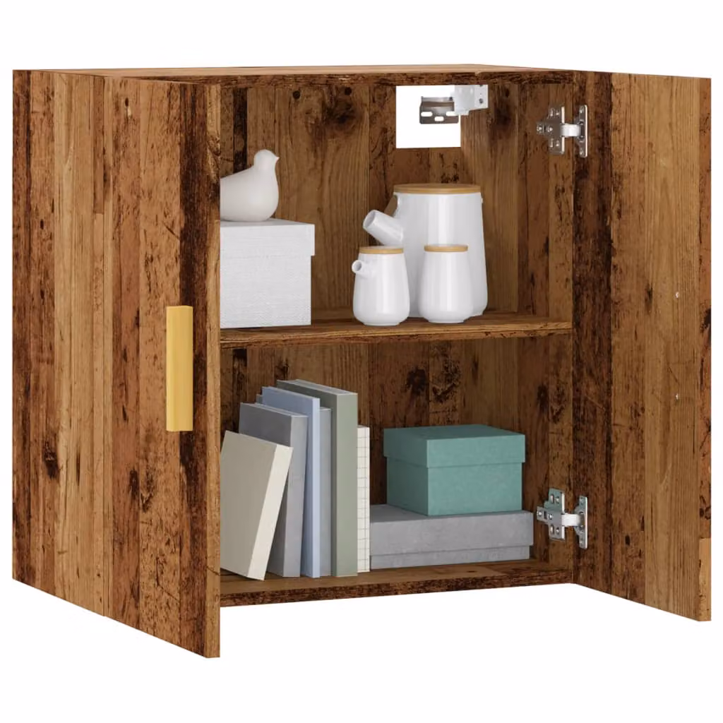 Armadietto a muro vidaXL in legno marrone scandinavo con ante a battente e ripiani interni L 60 cm x P 31 cm x H 60 cm