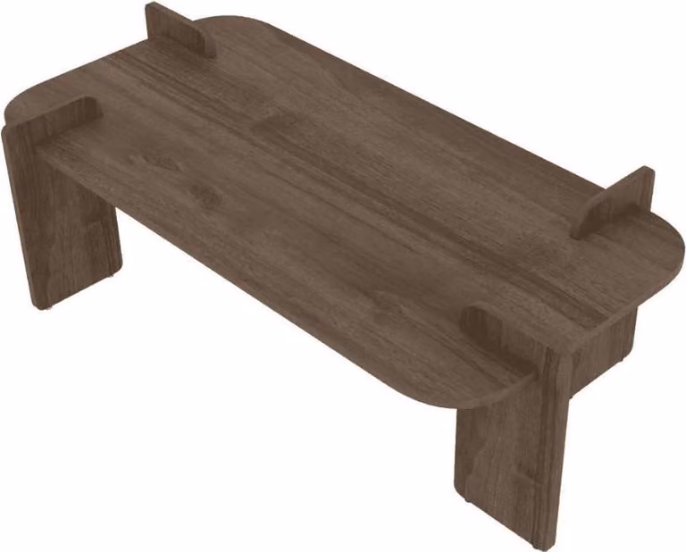 Calicosy - Tavolino da caffè rettangolare con bordi arrotondati L120 cm RIVE