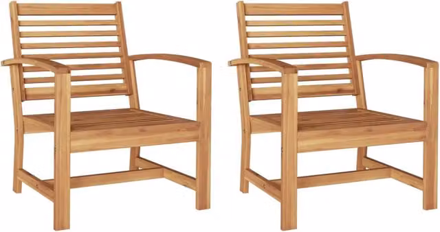 Set di 2 sedie da giardino in legno di teak massiccio marrone con braccioli L/P/H: 65 x 60 x 76,5 cm CFW6082050