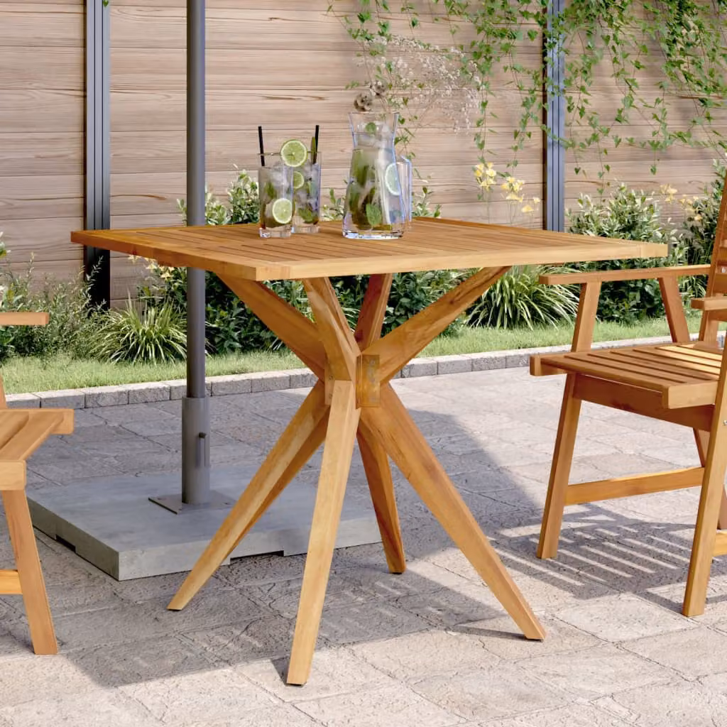 vidaXL Tavolo da Giardino Quadrato in Legno di Acacia Marrone L: 85 cm, P: 85 cm, H: 75 cm