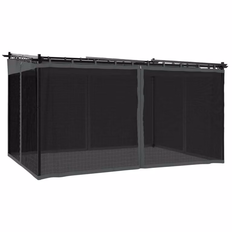 Gazebo con Pareti in Rete Antracite 4x3 m in Acciaio