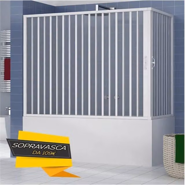 Sopra vasca in pvc bianco doppio scorrevole h150, misura 70x140