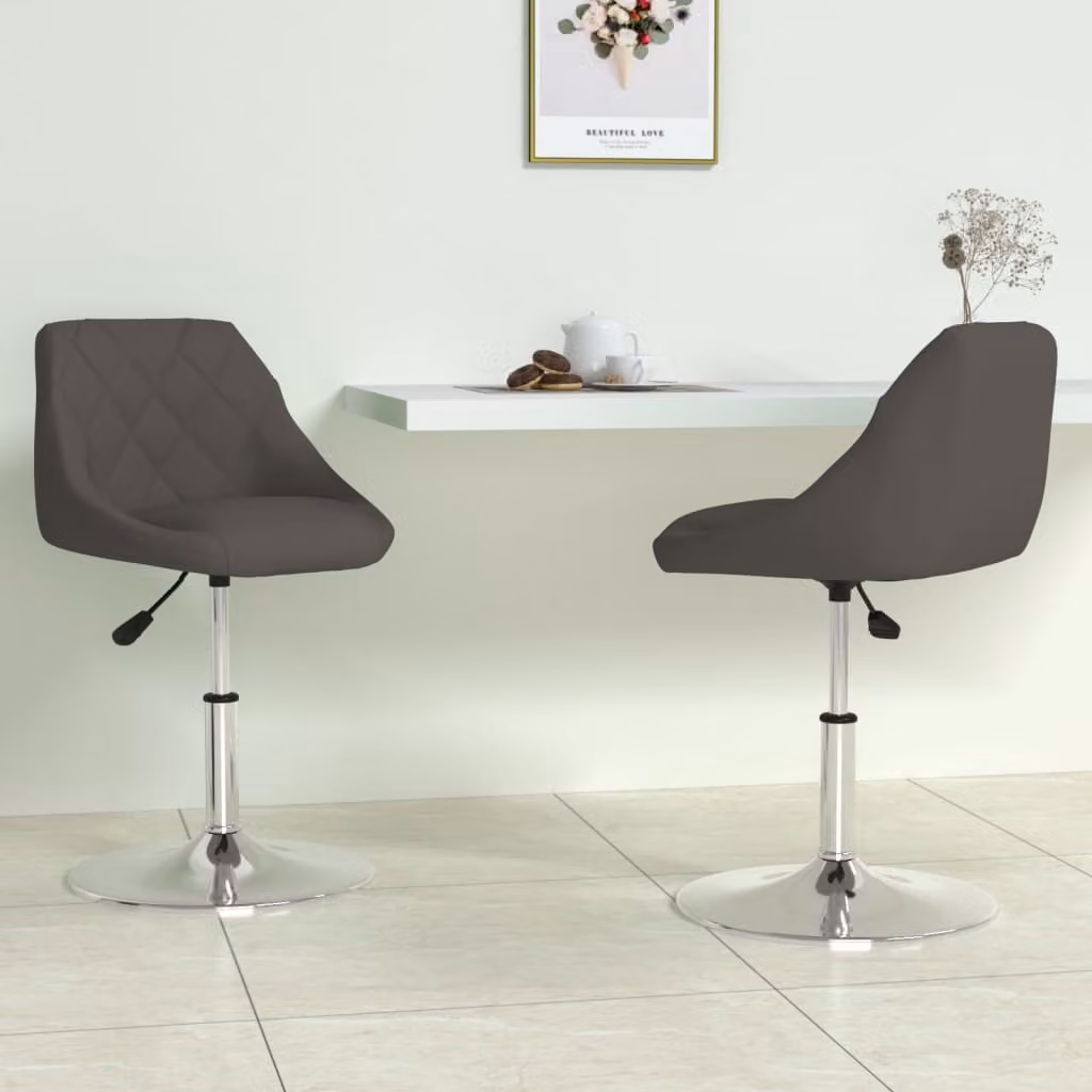 The Living Store Sedie da pranzo 2 pz. Girevoli Velluto grigio scuro
