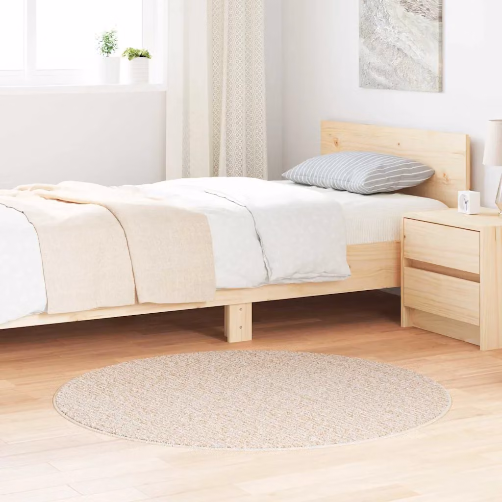 Tappeto Shaggy vidaXL Antiscivolo e Lavabile in Polipropilene, Colore Beige, L/P: 120 x 120 cm