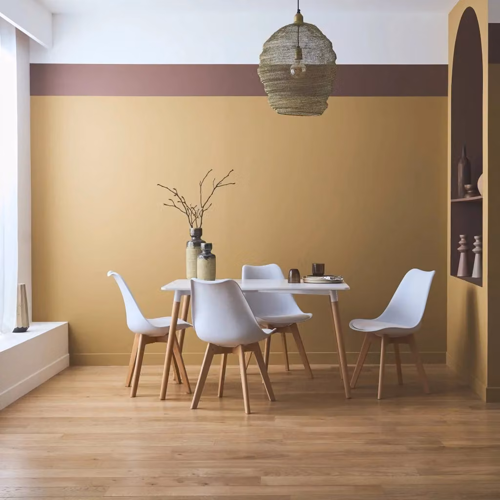 Set tavolo da pranzo rettangolare e 4 sedie Sweeek in stile scandinavo, colore bianco con gambe in legno di faggio, L: 120 cm, H: 75 cm – 2
