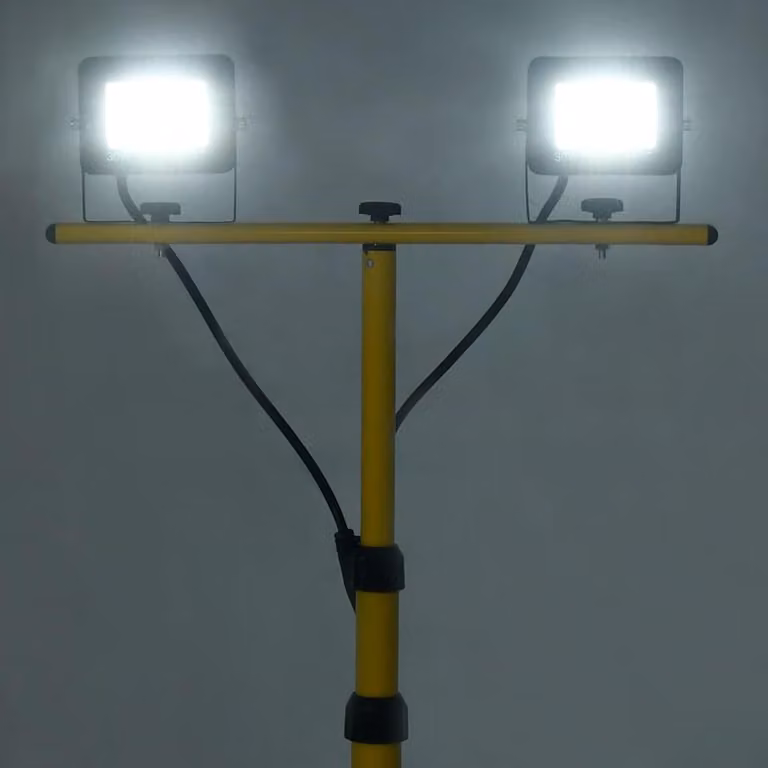 vidaXL Proiettore LED con stativo 2x30 W bianco freddo