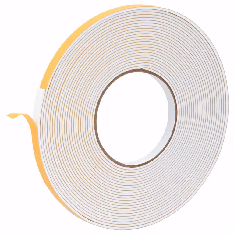 Nastro in schiuma autoadesivo, 10 pezzi, colore bianco, dimensioni 10 mm x 10 m, materiale: schiuma CR
