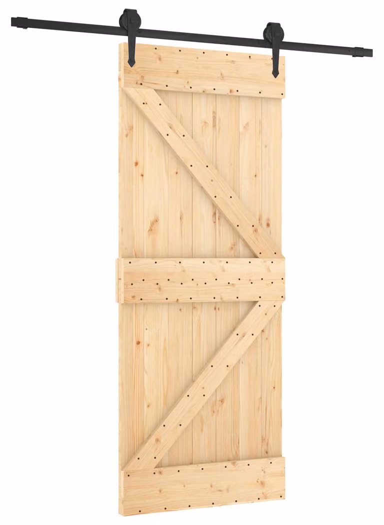 Porta scorrevole Naturale e Nero 85 x 210 cm